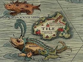Isola di Tile (Thule) in una carta marina del 1537 (fonte wikipedia)