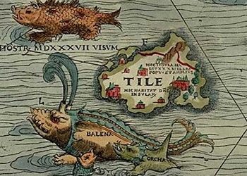 Isola di Tile (Thule) in una carta marina del 1537 (fonte wikipedia)
