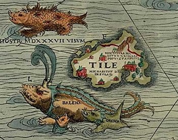 Isola di Tile (Thule) in una carta marina del 1537 (fonte wikipedia)