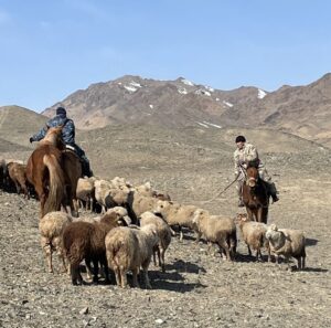 pastori kazaki nella steppa
